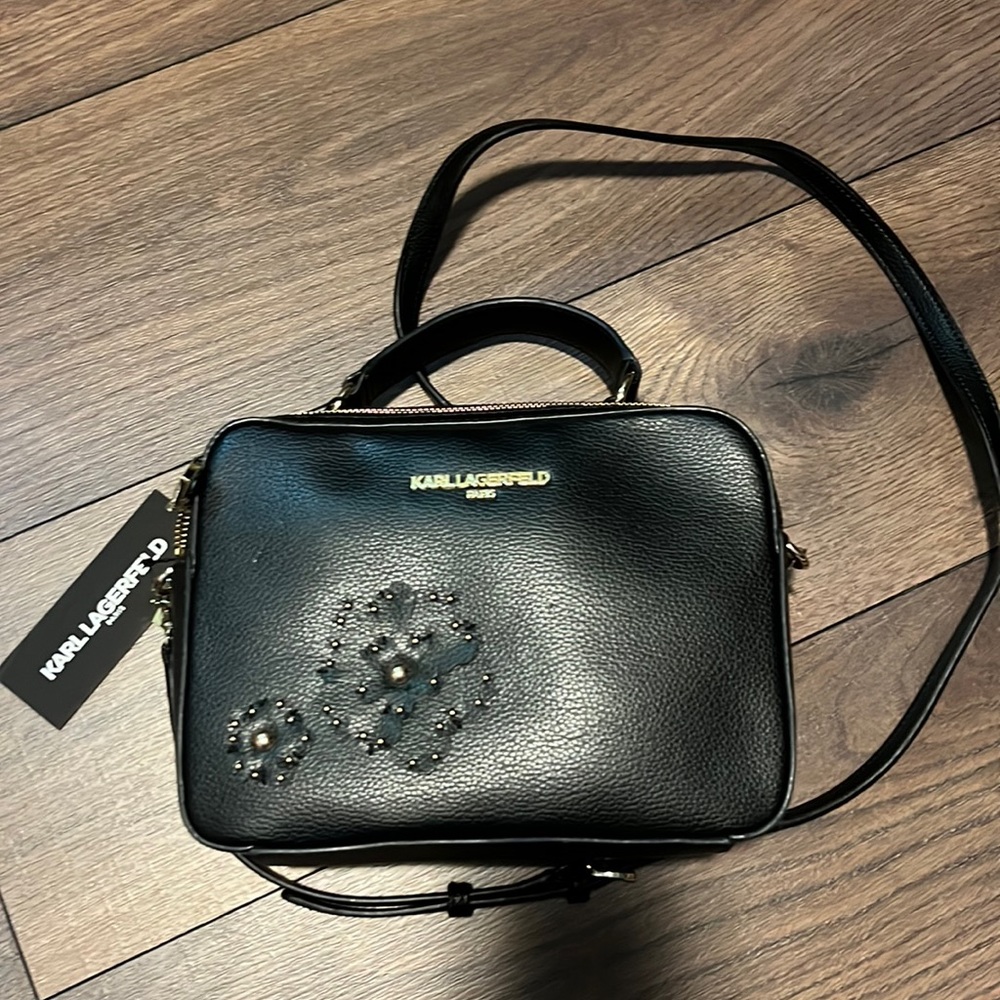 Karl Lagerfeld black crossbody purse